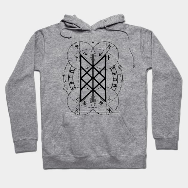 Web of Wyrd | Norse Pagan Symbol Hoodie by CelestialStudio